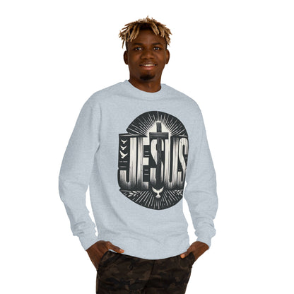Jesus Graphic Sweatshirt — Vintage Cross & Dove Christian Crewneck