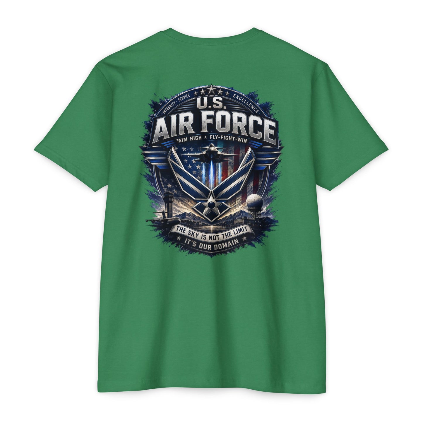 U.S. Air Force Graphic T-Shirt — Military Emblem Tee ("The Sky Is Not The Limit")
