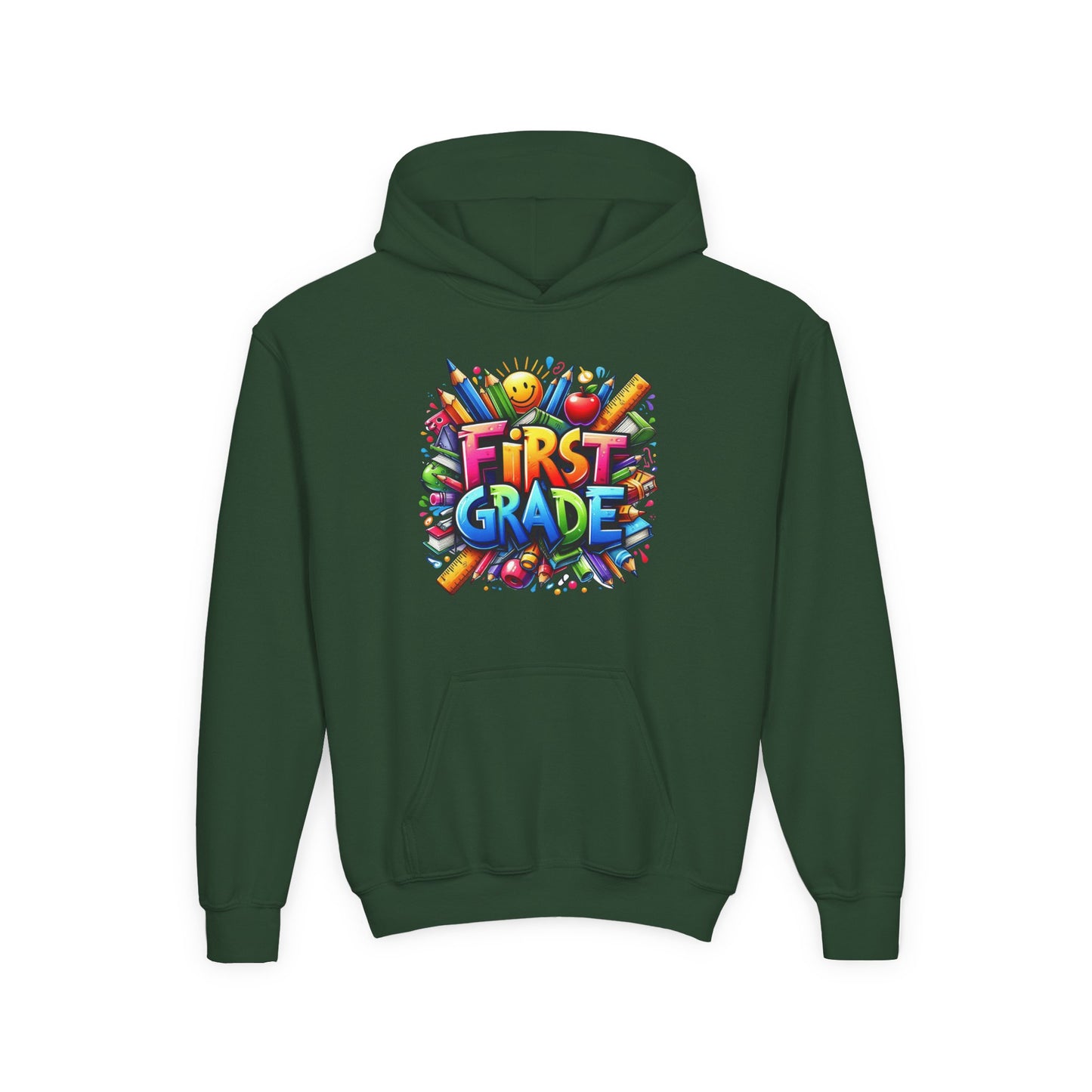 First Grade Kids Hoodie – Colorful Back-to-School Sweatshirt