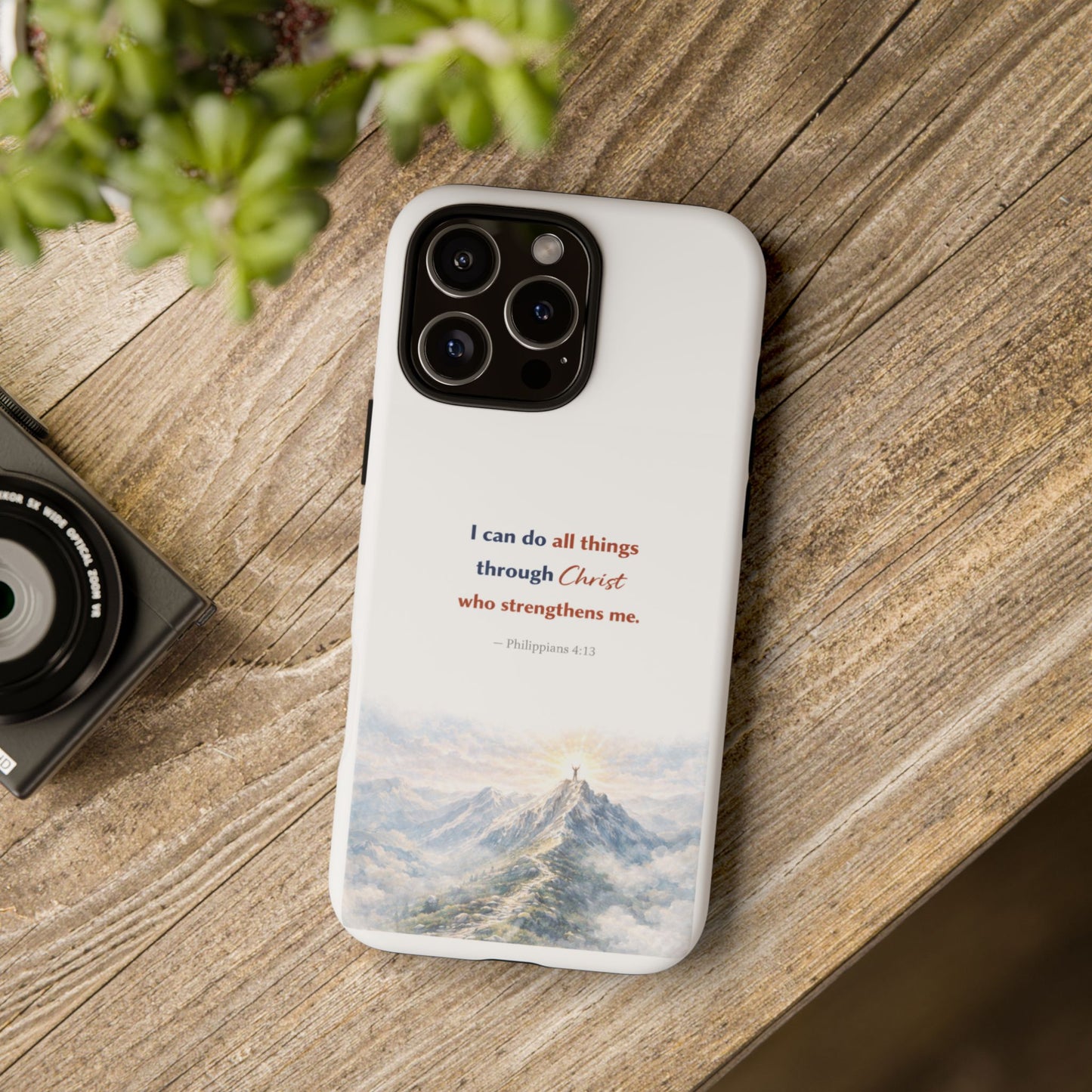 Christian Phone Case – “I Can Do All Things Through Christ” Inspirational Tough Case