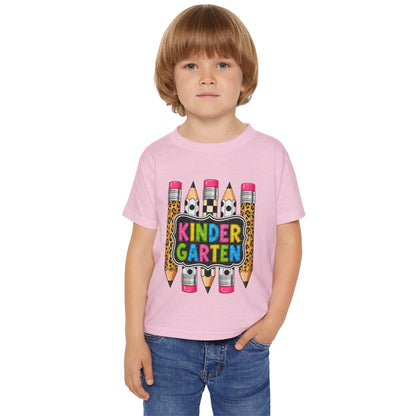 Kindergarten Pencils Toddler T-Shirt — Colorful Back-to-School Tee