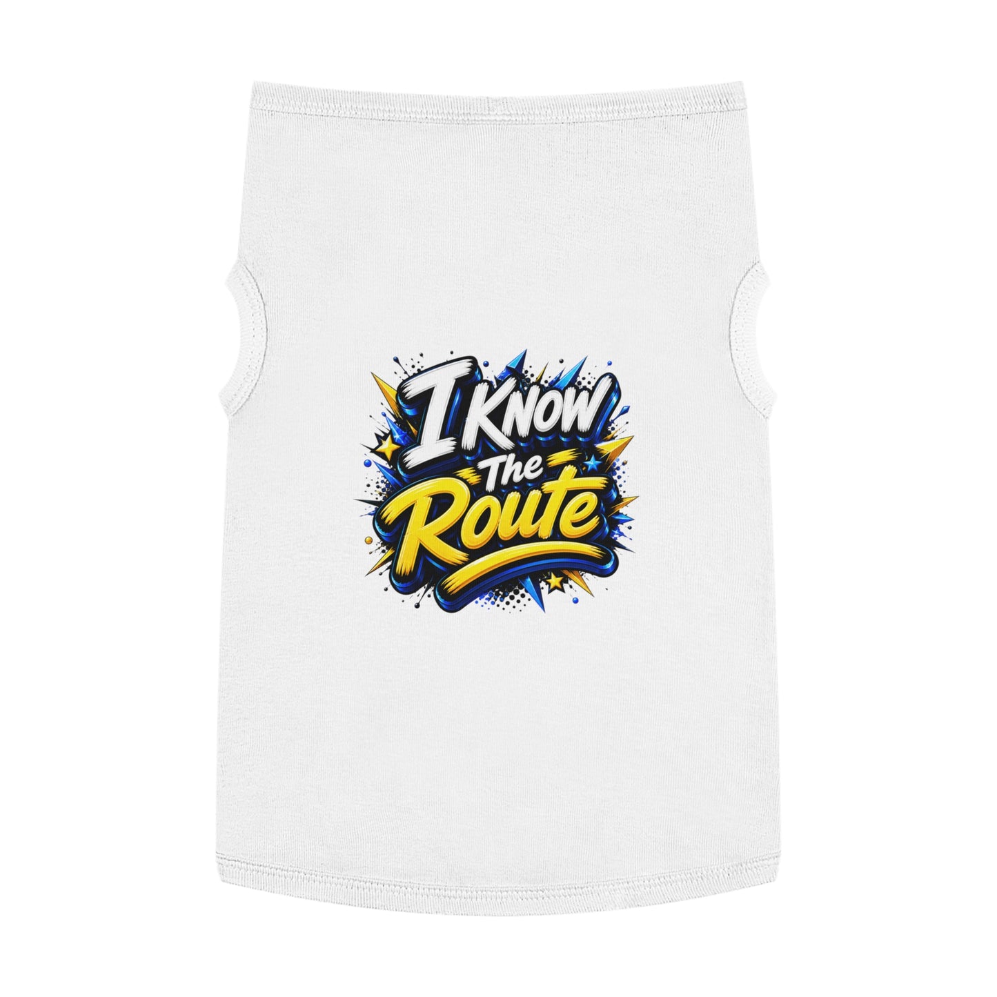 Pet Tank — "I Know The Route" Dog Tank Top, Travel-Ready Graphic Pet Tee
