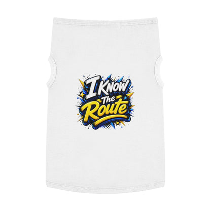 Pet Tank — "I Know The Route" Dog Tank Top, Travel-Ready Graphic Pet Tee