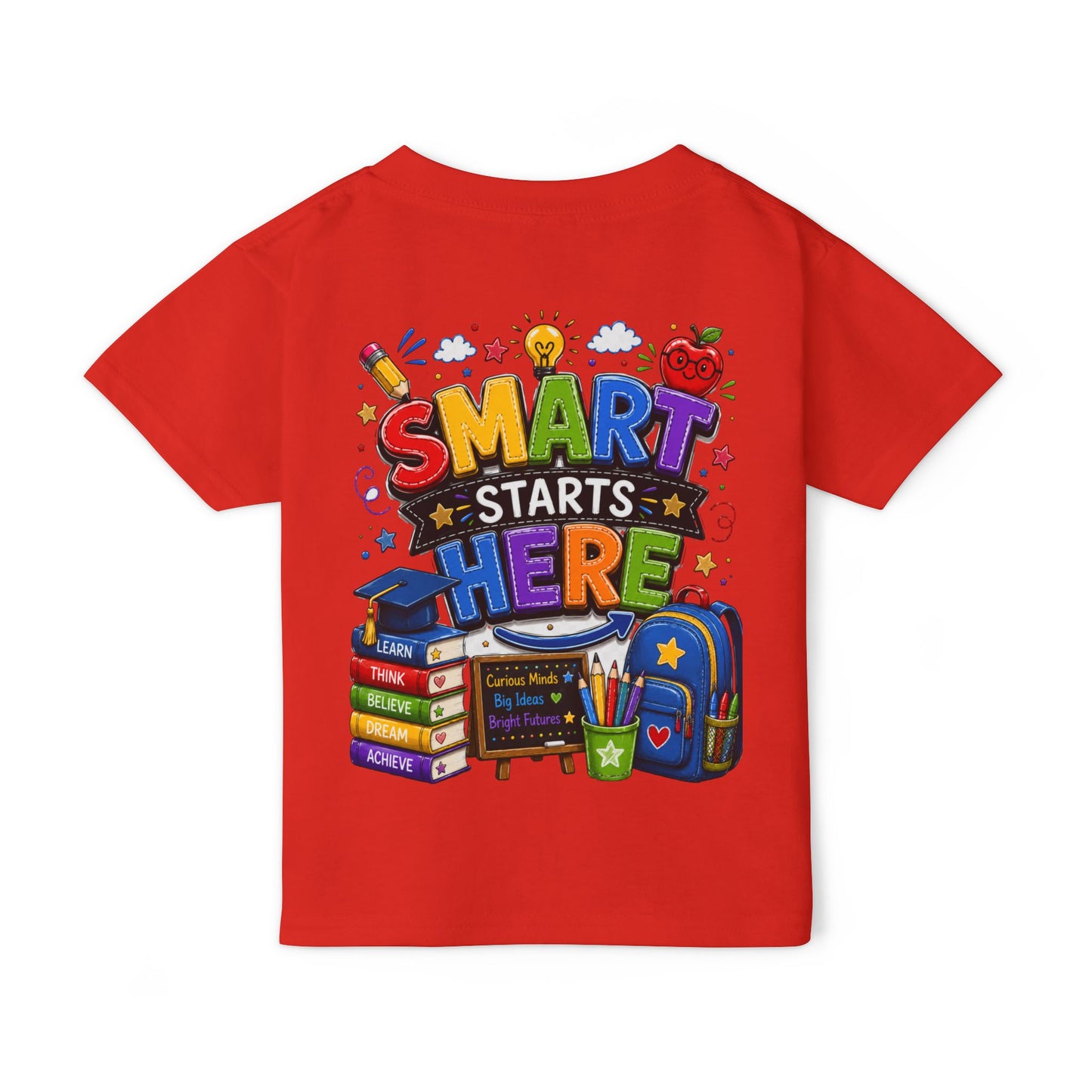 Toddler T-Shirt - "Smart Starts Here" Back-to-School Schoolhouse Design