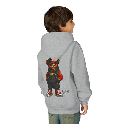 Youth Bear Hoodie — Streetwear Teddy Bear Graphic Pullover