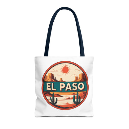 El Paso Desert Sunset Tote Bag — Vintage Southwestern Travel Canvas Tote
