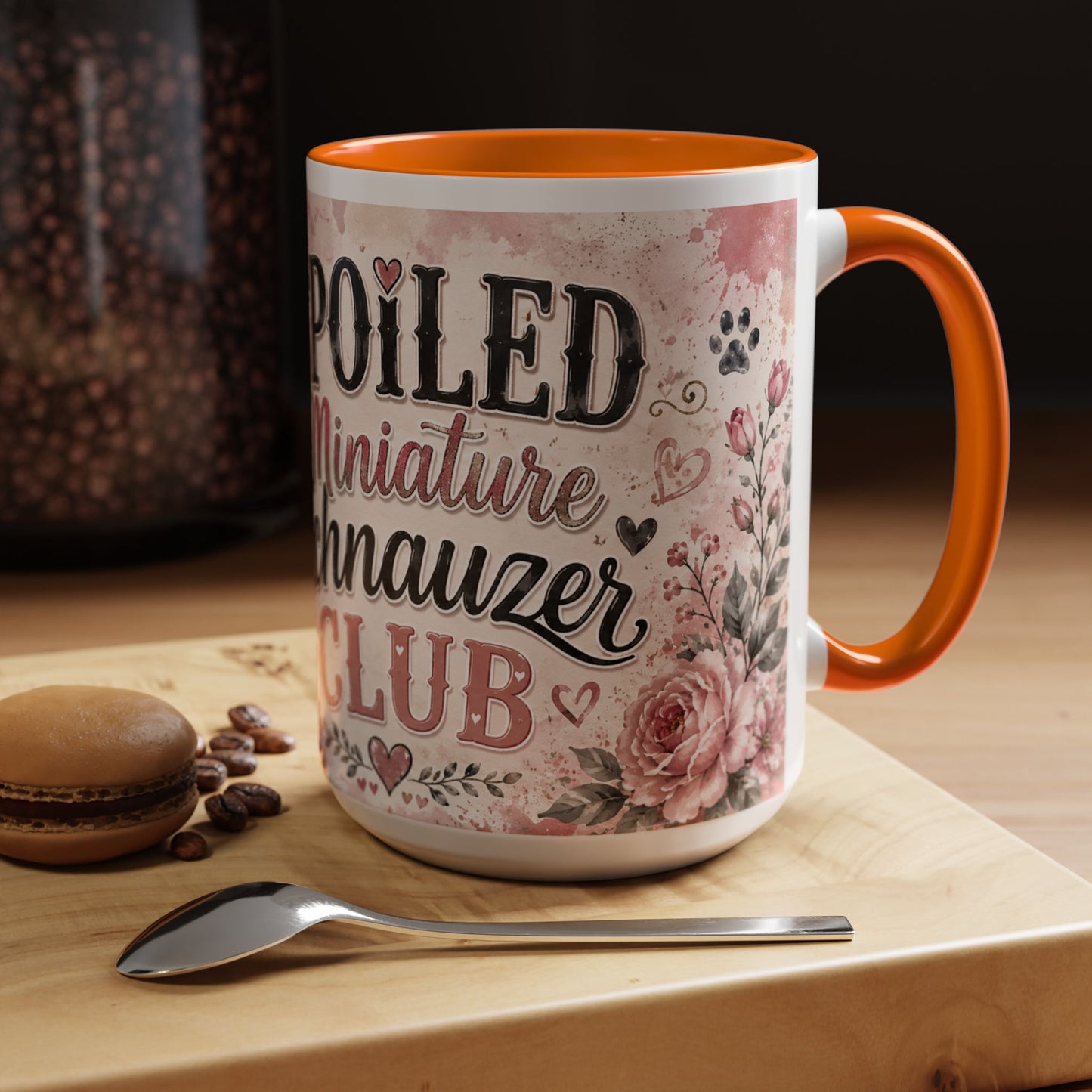 Spoiled Miniature Schnauzer Club Accent Coffee Mug — Cute Dog Mom Gift