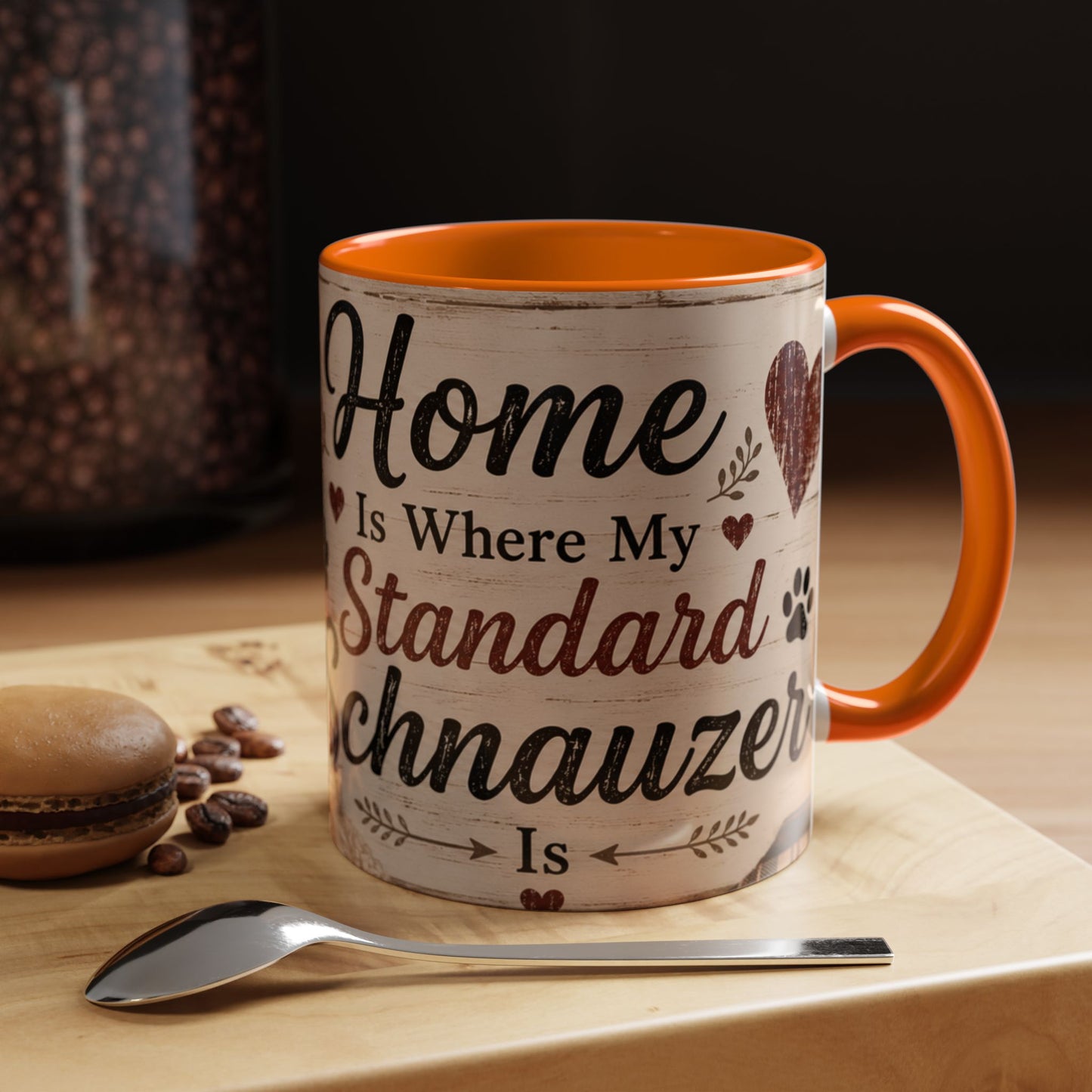 Standard Schnauzer Accent Coffee Mug — "Home Is Where My Standard Schnauzer Is"