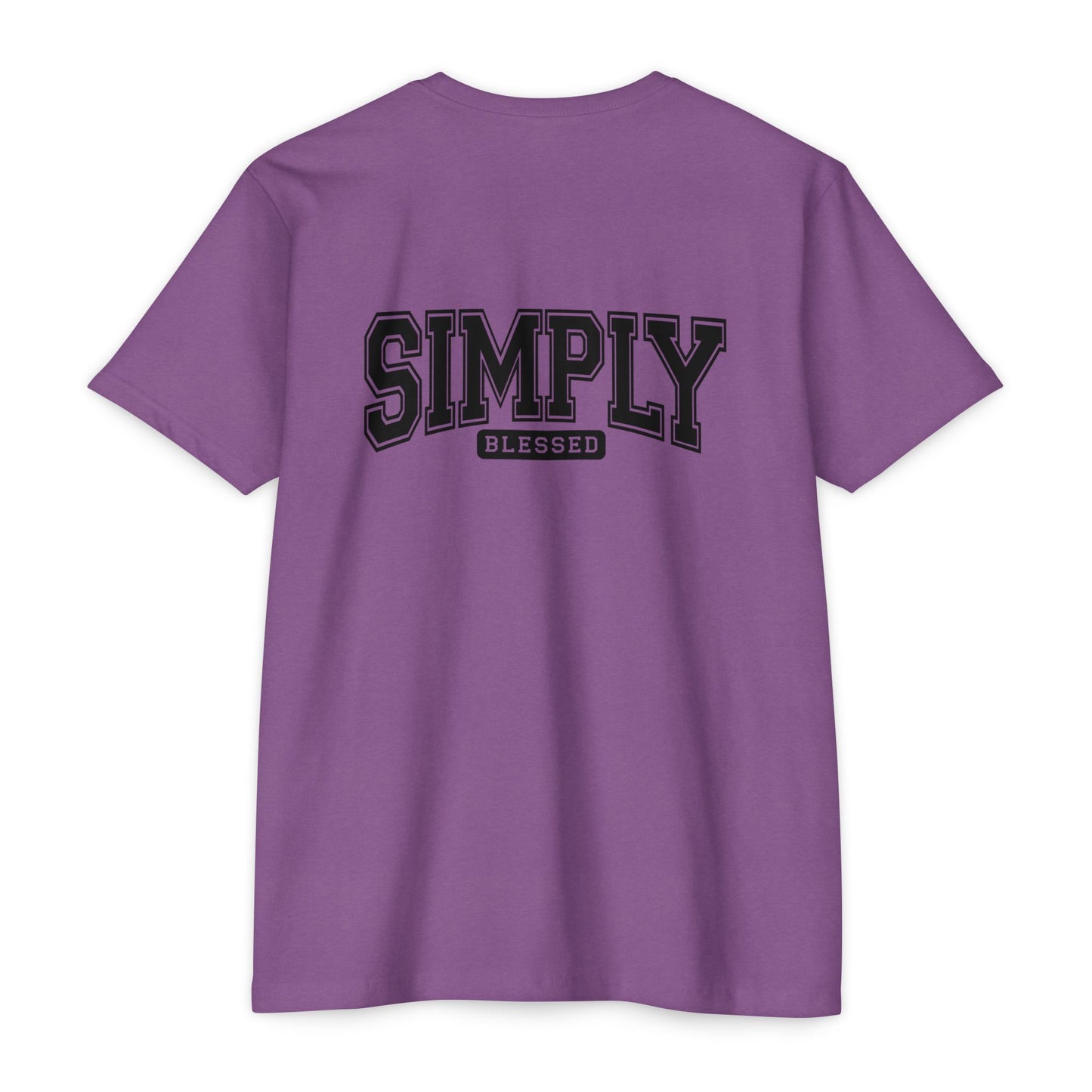 Simply Blessed T-Shirt — Vintage Collegiate Script Faith Tee