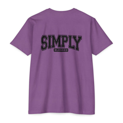 Simply Blessed T-Shirt — Vintage Collegiate Script Faith Tee