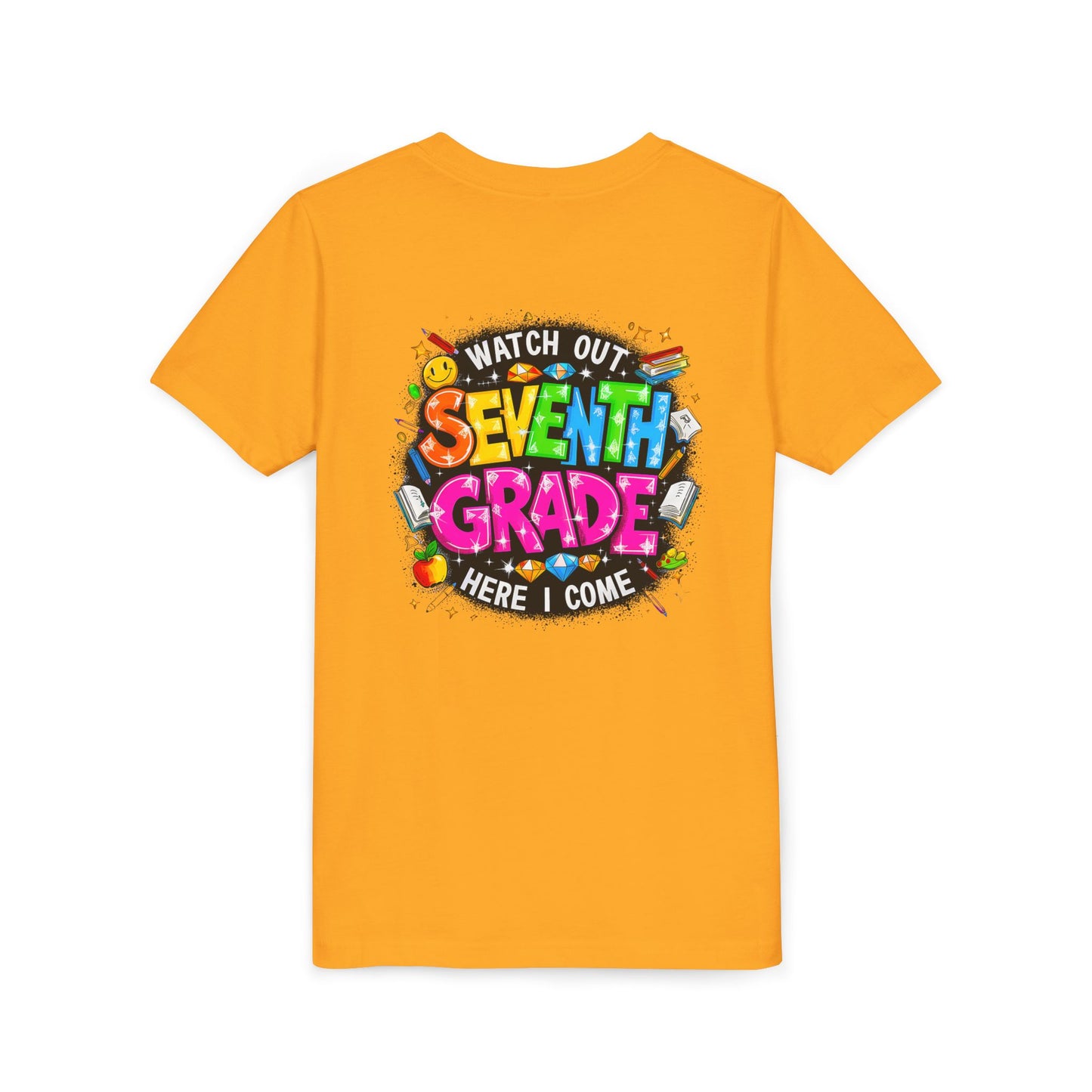 Seventh Grade Kids T-Shirt – “Watch Out Seventh Grade Here I Come” Back-to-School Tee