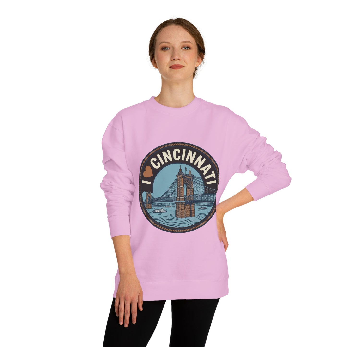 Cincinnati Bridge Crewneck Sweatshirt — I  Cincinnati Graphic