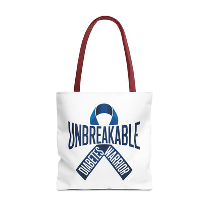 Diabetes Warrior Unbreakable Tote Bag – Blue Awareness Ribbon All-Over Print