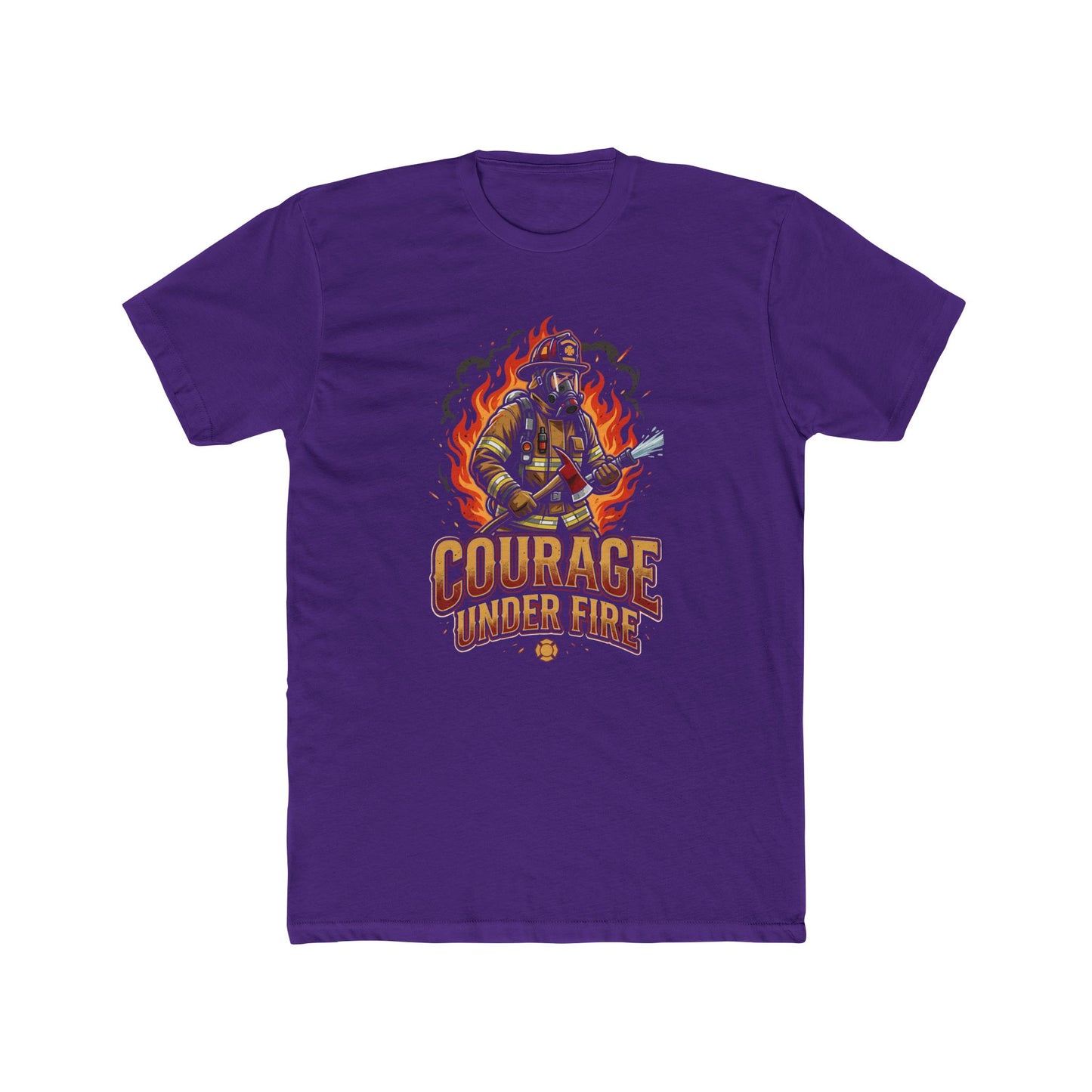 Firefighter T-Shirt — "Courage Under Fire" Graphic Tee