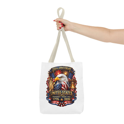 United States 250th Anniversary Tote Bag — Eagle & Flags 1776–2026