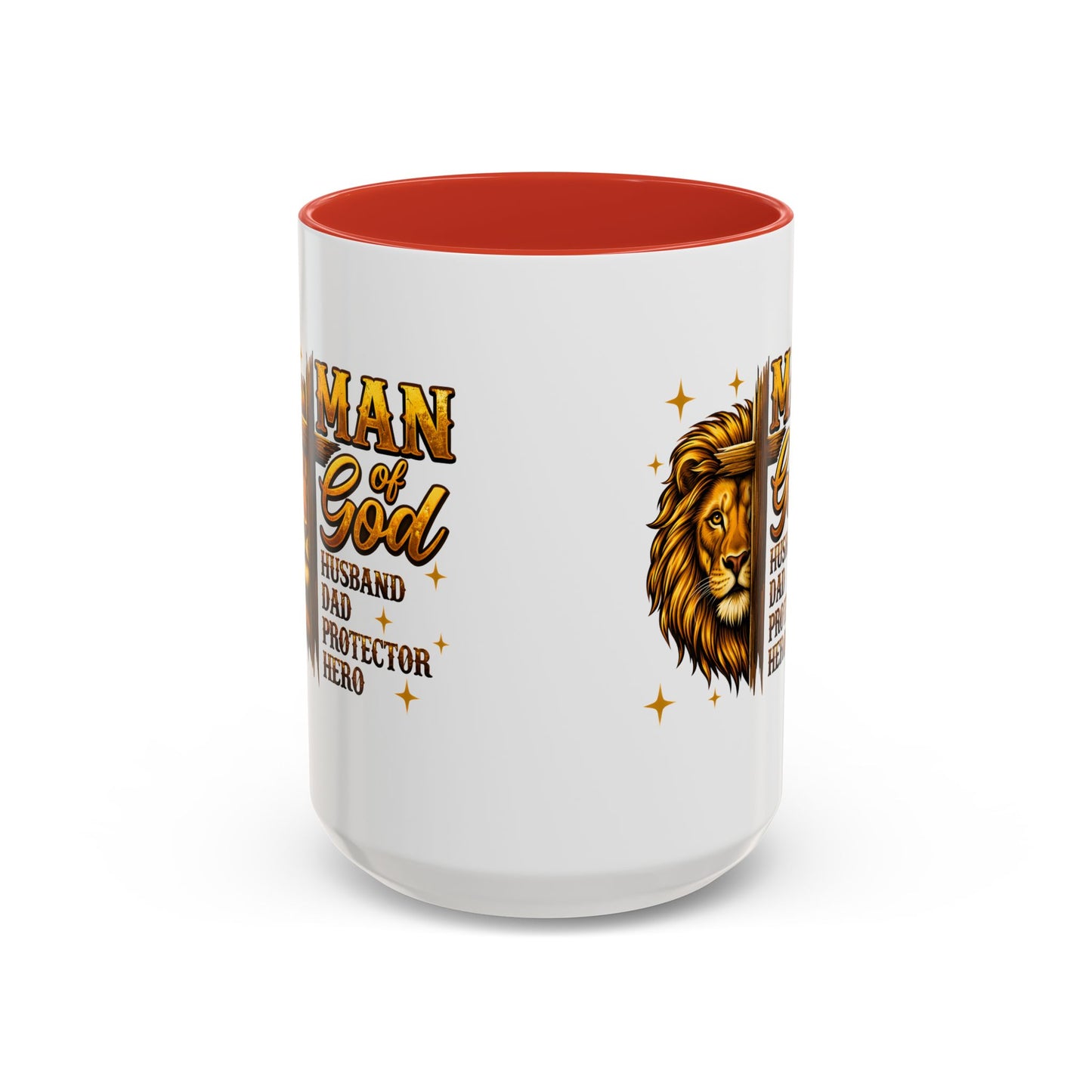 Man of God Lion Coffee Mug — 'Man of God' Religious Gift for Husband, Dad, Protector