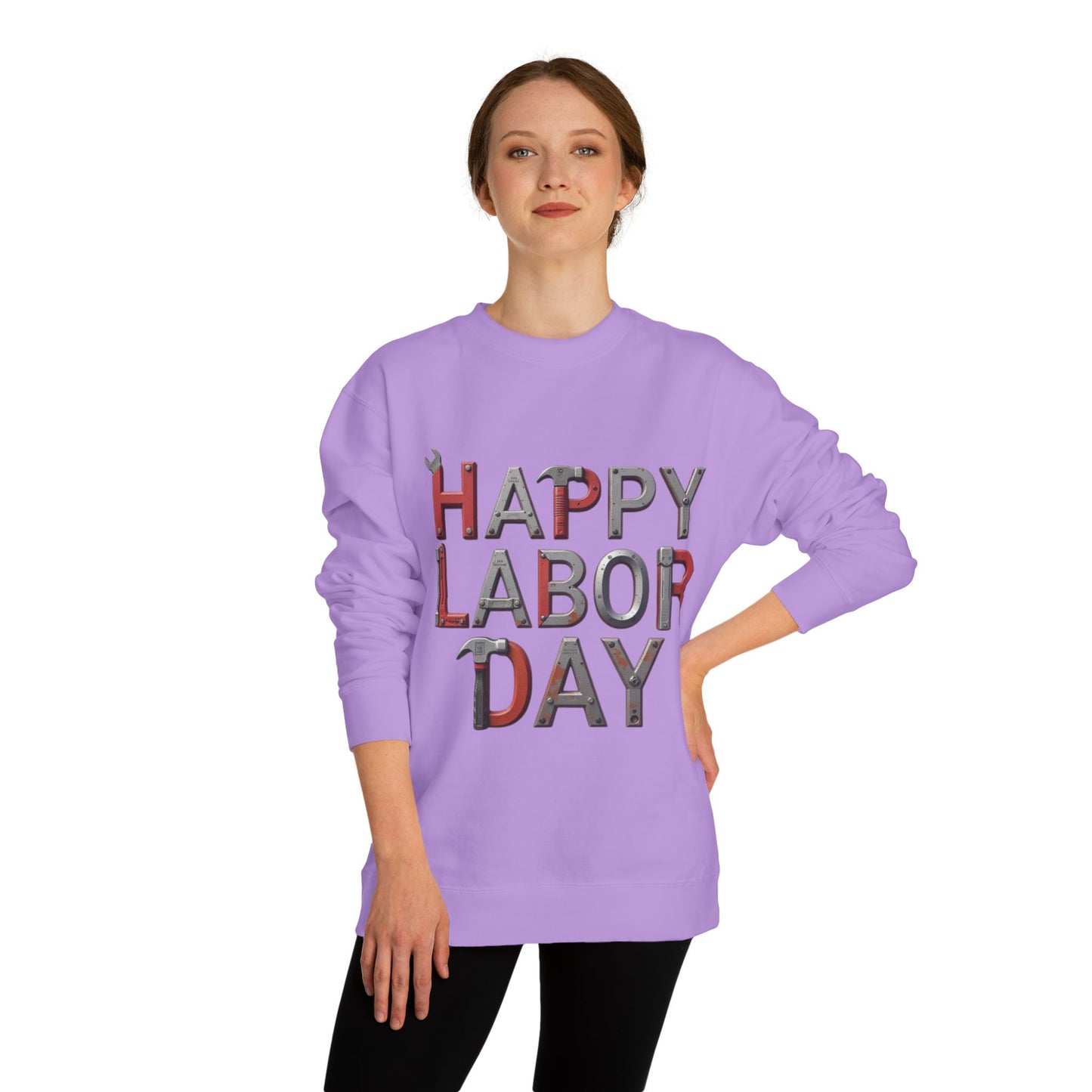 Happy Labor Day Sweatshirt — Tool Lettering Crewneck for Workers & Holiday Celebrations