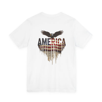 America Eagle Flag Graphic T‑Shirt — Patriotic USA Tee for 4th of July