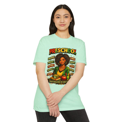 Preschool Teacher T-Shirt – "Black Excellence in Early Learning" Graphic Tee