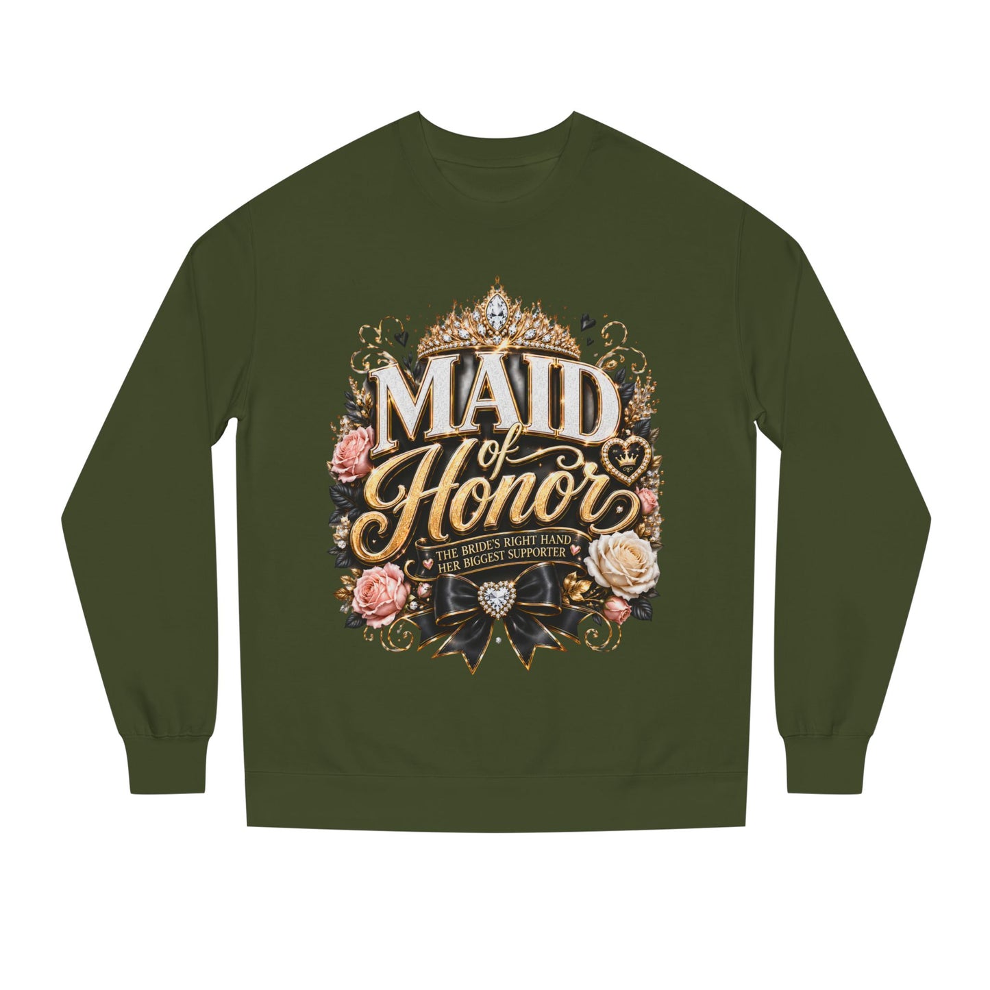 Maid of Honor Sweatshirt - Floral Crown Bridal Party Crewneck