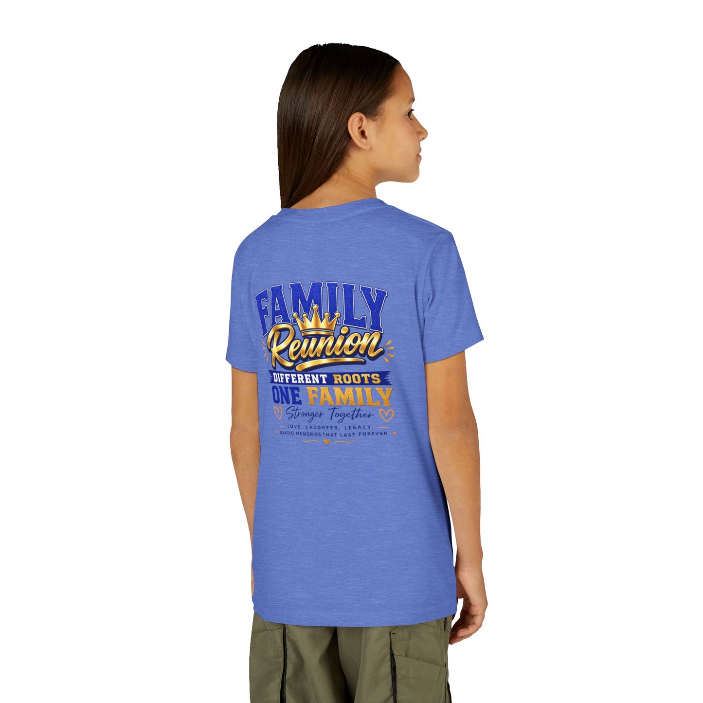 Family Reunion Youth Tee - "Different Roots One Family" Kid's Short Sleeve Shirt