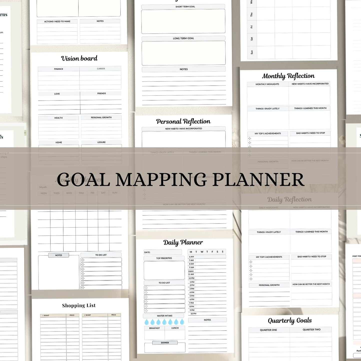 Goal Mapping Planner Printable | Vision to Action Goal Setting & Productivity System