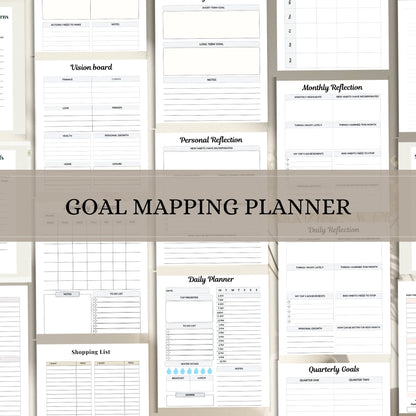 Goal Mapping Planner Printable | Vision to Action Goal Setting & Productivity System