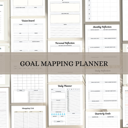 Goal Mapping Planner Printable | Vision to Action Goal Setting & Productivity System