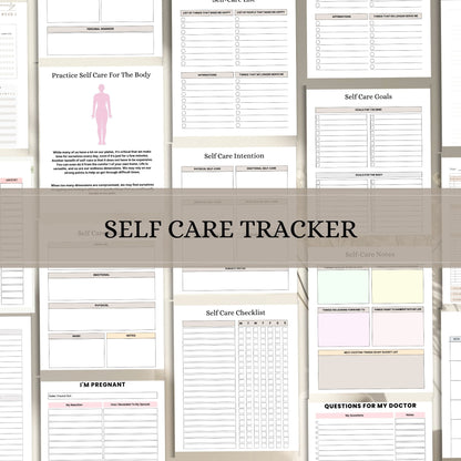 Self Care Tracker Printable | Daily Wellness, Mood & Habit Tracker Planner
