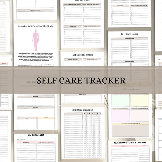 Self Care Tracker Printable | Daily Wellness, Mood & Habit Tracker Planner