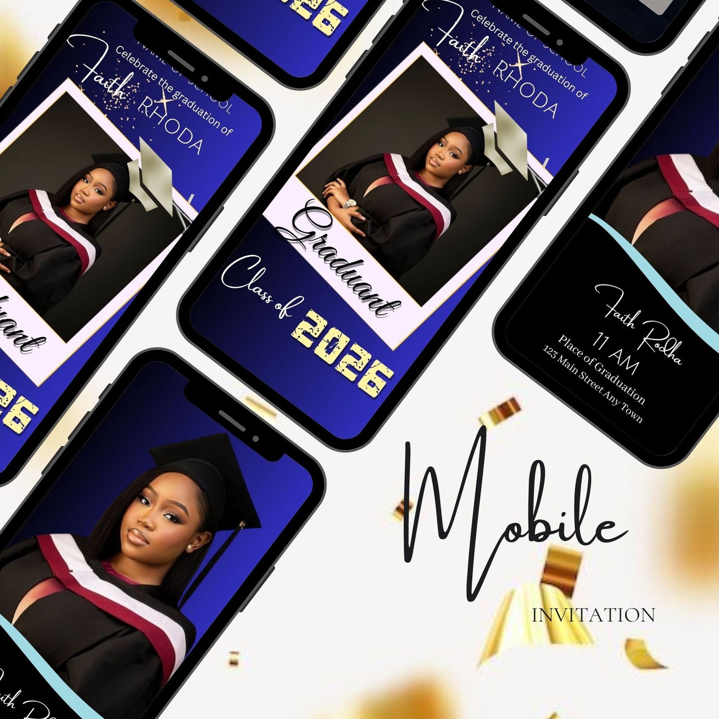 Animated Graduation Invitation Video Template | Editable Digital Invite for Graduation Party