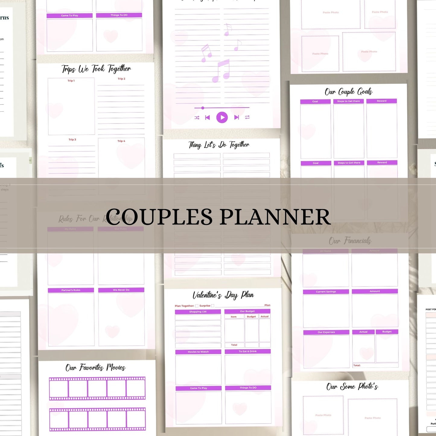 Couple Planner Printable | Relationship Goals, Communication & Life Organizer