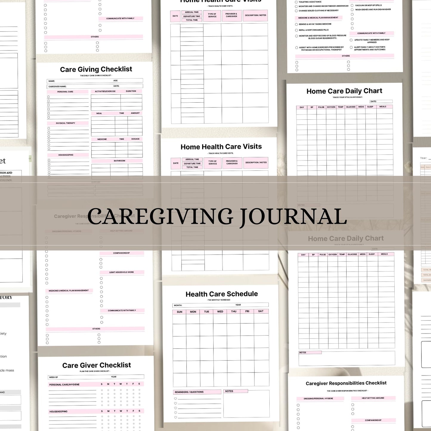 Caregiving Journal Printable | Daily Care Tracker & Health Support Planner