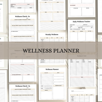 Wellness Planner Printable | Daily Health, Self-Care & Balanced Lifestyle Tracker