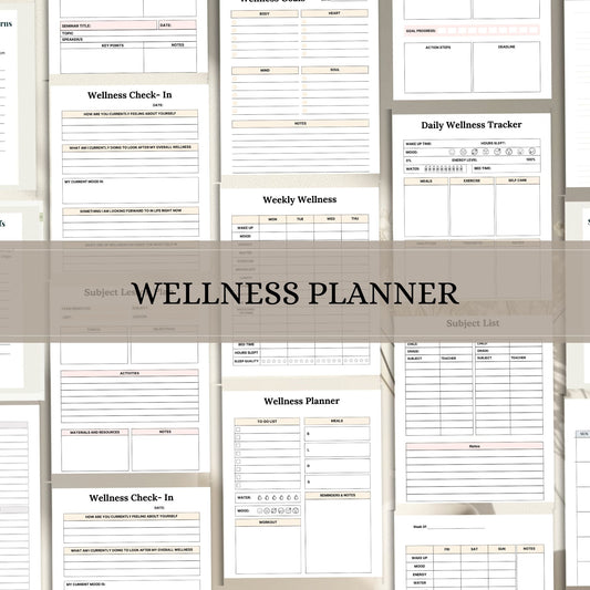 Wellness Planner Printable | Daily Health, Self-Care & Balanced Lifestyle Tracker