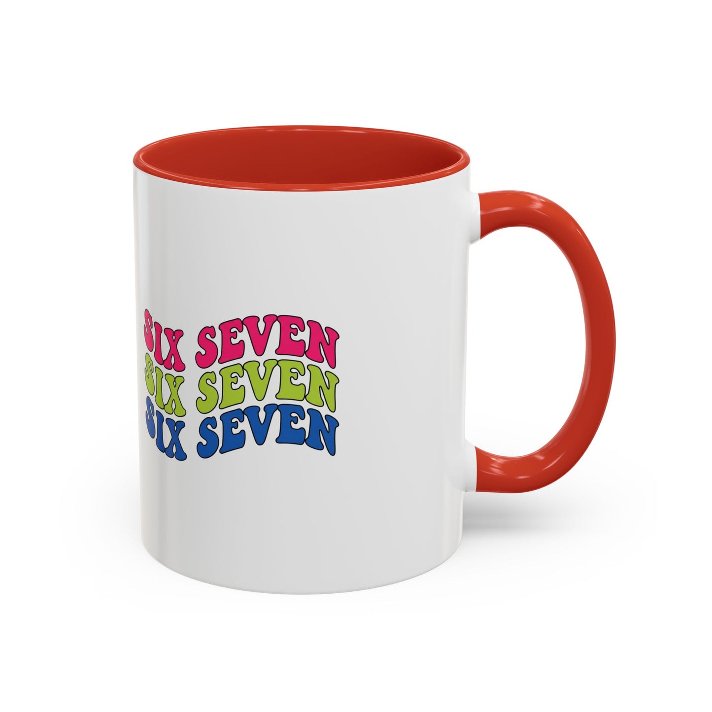 Six Seven Retro Accent Coffee Mug — Colorful 11/15oz Ceramic Tea Cup