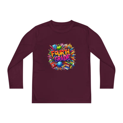 Fourth Grade Long Sleeve Tee — Colorful School Kids Shirt