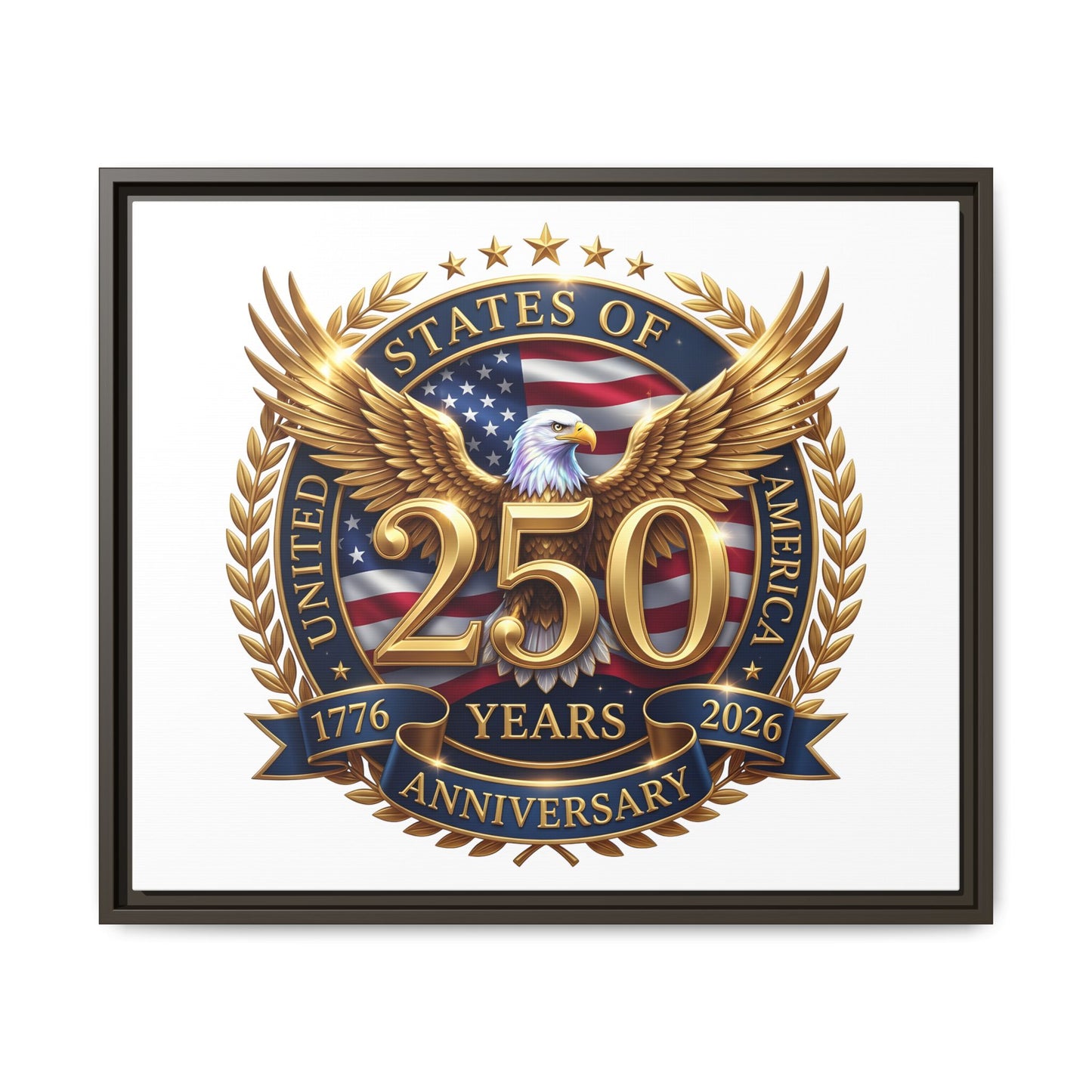 250th United States Anniversary Framed Canvas Print