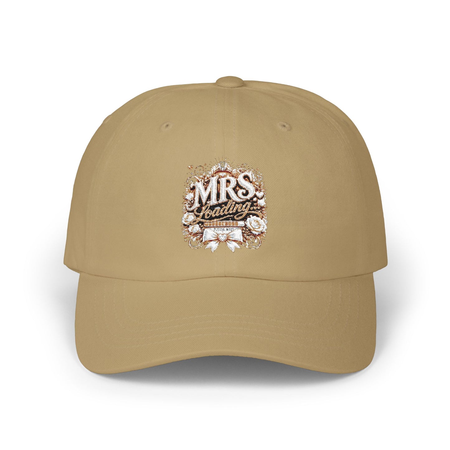Dad Cap — "Mrs." Gold Floral Glitter Bridal Hat