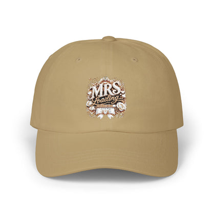 Dad Cap — "Mrs." Gold Floral Glitter Bridal Hat