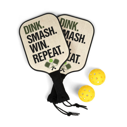 Pickleball Paddle Set — “Dink. Smash. Win. Repeat.” Paddle & Ball Kit