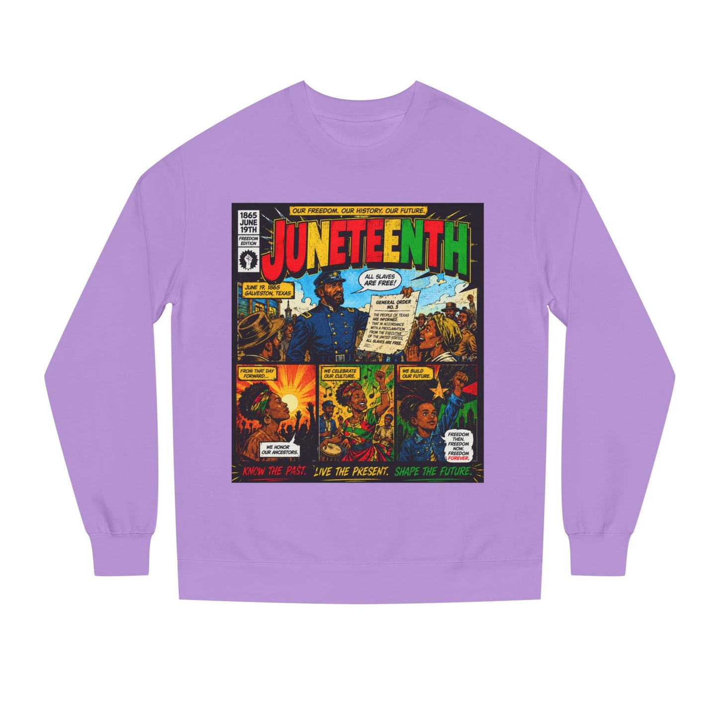 Juneteenth Comic Sweatshirt — Juneteenth Celebration Graphic Crewneck