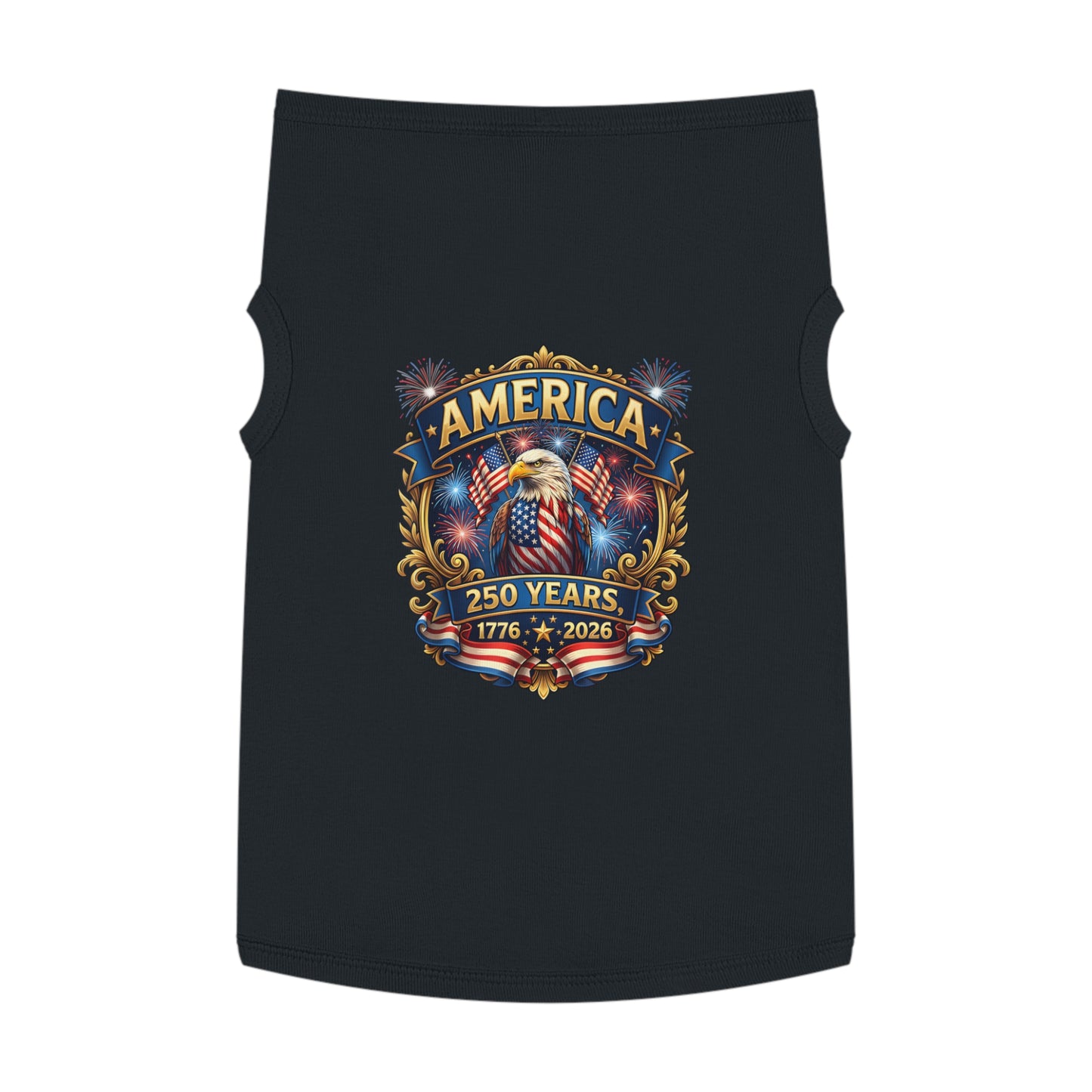 America 250 Pet Tank Top - 1776-2026 Patriotic Eagle & Fireworks