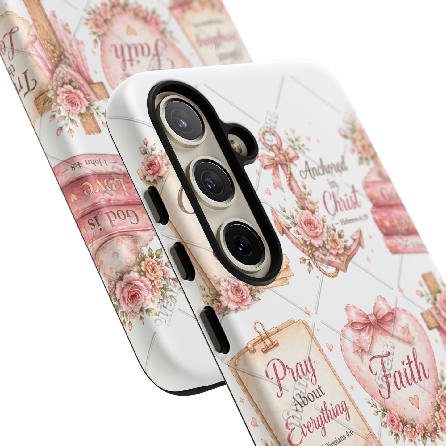 Faith Floral Phone Case – Christian Inspirational Scripture iPhone Cover (Choose Joy, Pray, Faith)