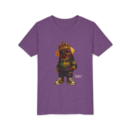 Youth Tee — 'Lil King' Crowned Bear Graphic Shirt
