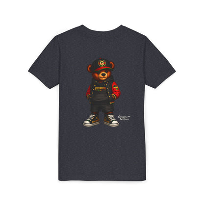 Kids Teddy Bear Streetwear Tee — 'Strength' Graphic Youth T-Shirt