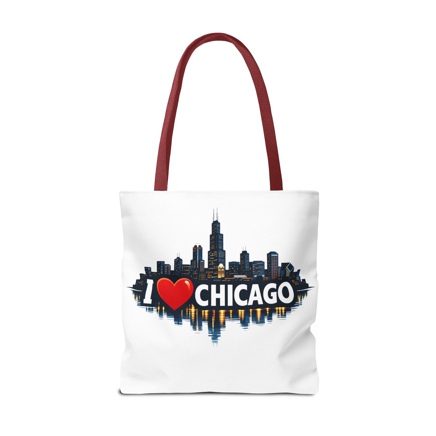 I  Chicago Skyline Tote Bag — Cityscape Reversible All-Over Print Tote