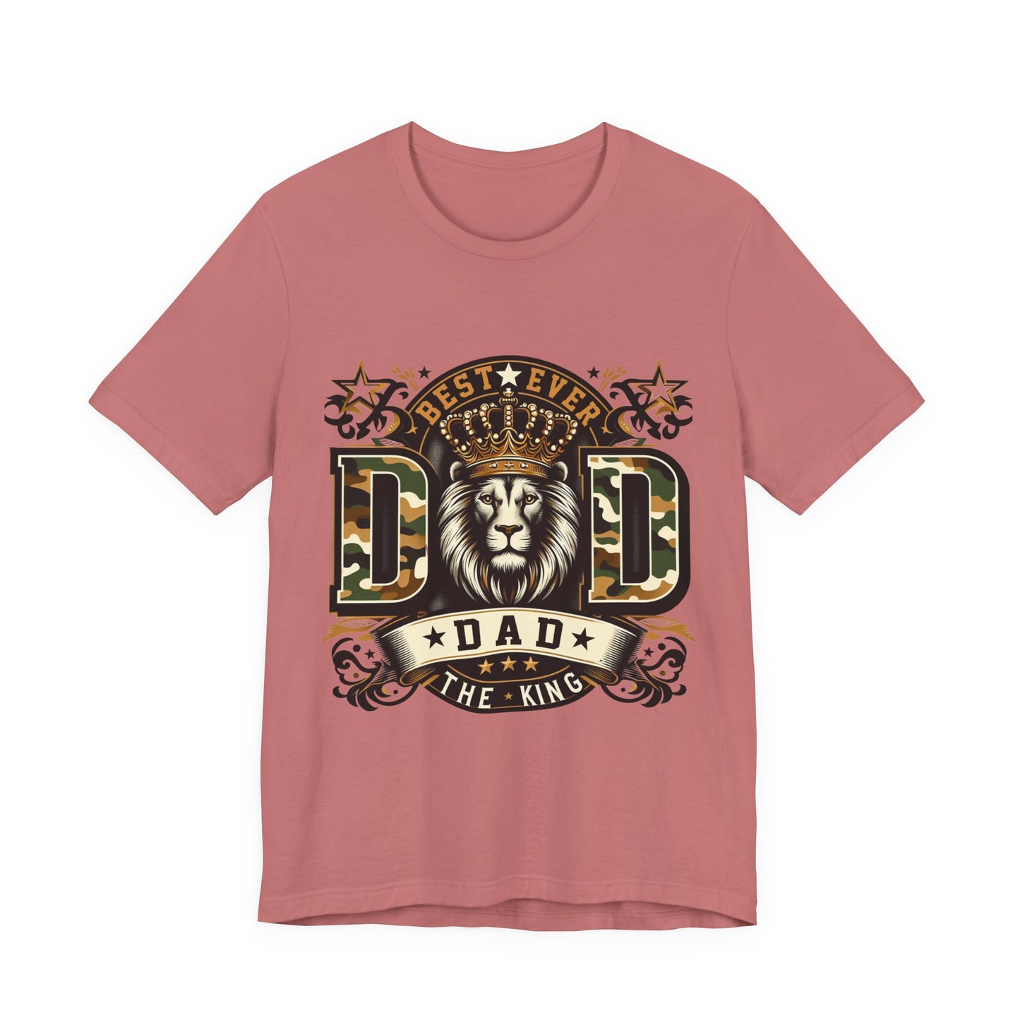 Dad The King Lion Crown T-Shirt — Best Ever Dad Camo Design