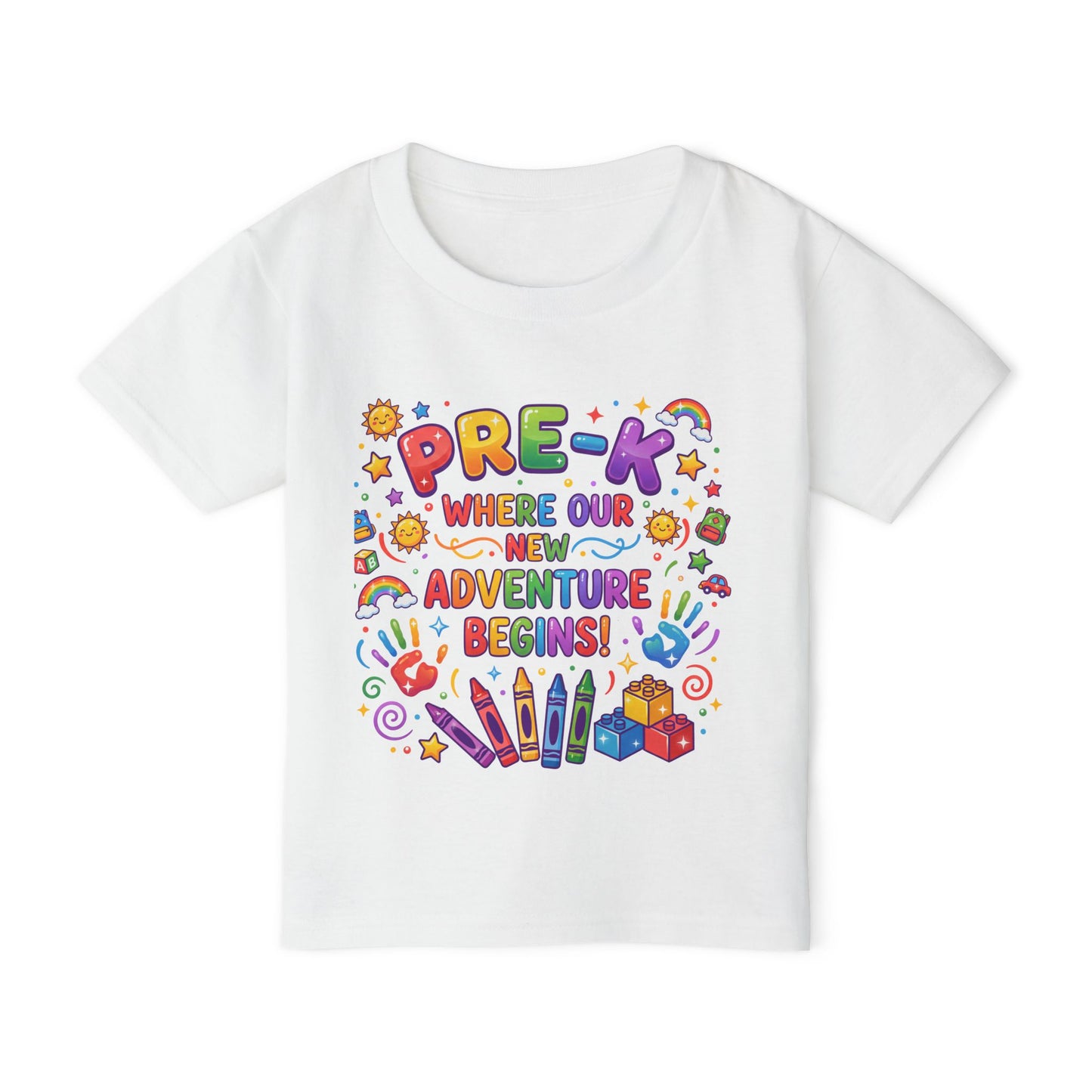 Toddler T‑Shirt — "Pre-K: Where Our New Adventure Begins!" Colorful Back-to-School Tee
