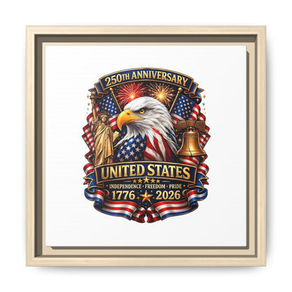 250th Anniversary United States Framed Canvas - Patriotic Eagle 1776–2026